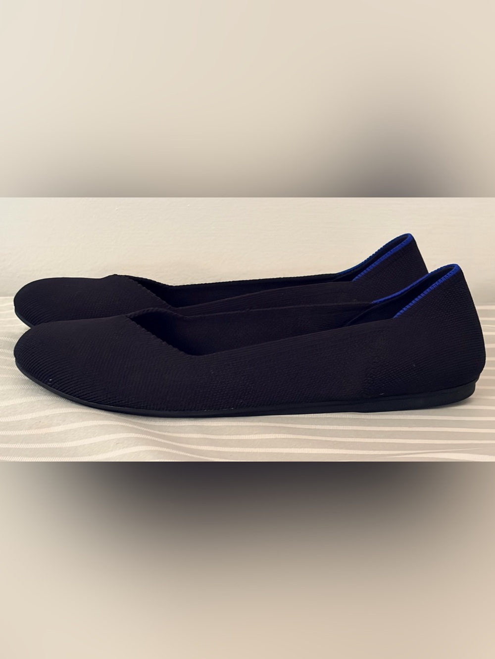 ROTHYS “The Flat” Round Toe Ballet Flat, Black Sz 9.5W EUC